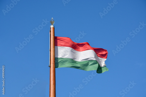 Photography The hungarian flag waving in the wind