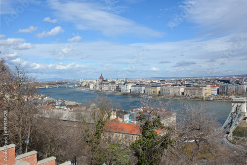 View on Budapest with the river Danube from the palace