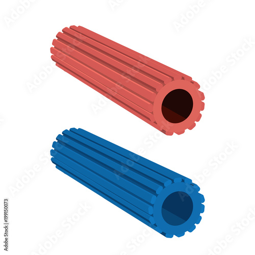 Foam roller sports equipment. Vector.