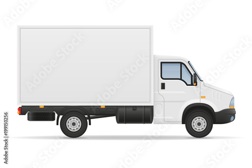 small truck van lorry for transportation of cargo goods stock vector illustration