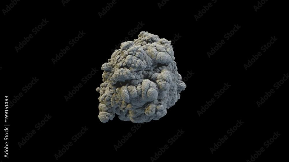 Eruption smoke of gray color towards to camera, with alpha mask Eruption smoke of gray color towards to camera, with alpha mask