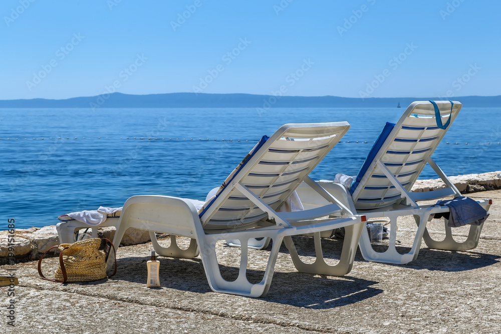 Deck chair on the beach