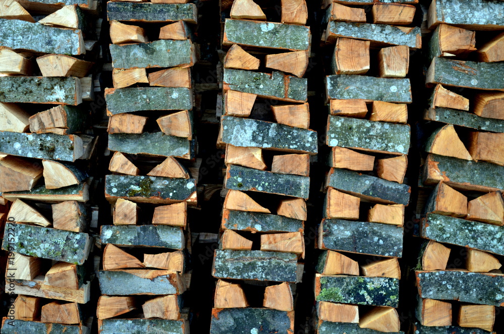 Stapel mit Brennholz Stapel mit Brennholz