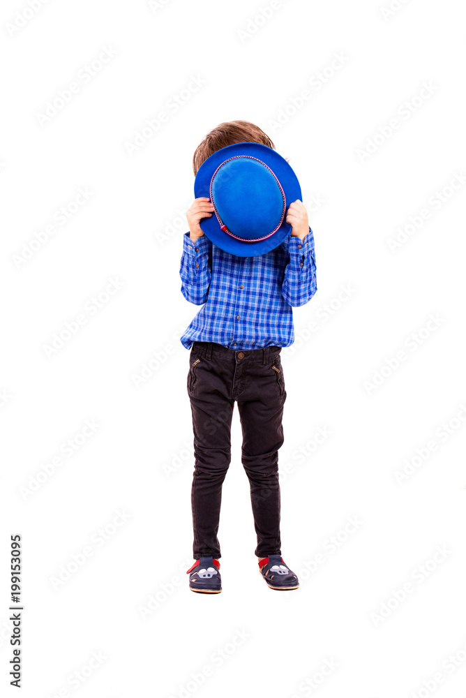 Little boy with blue hat Little boy with blue hat