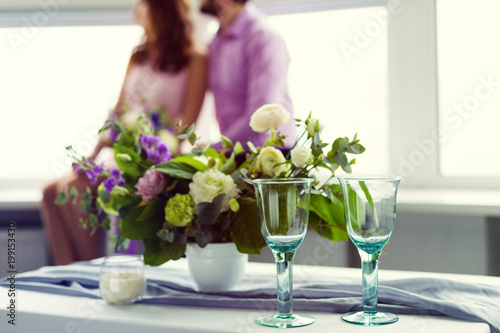 Romantic dinner setup