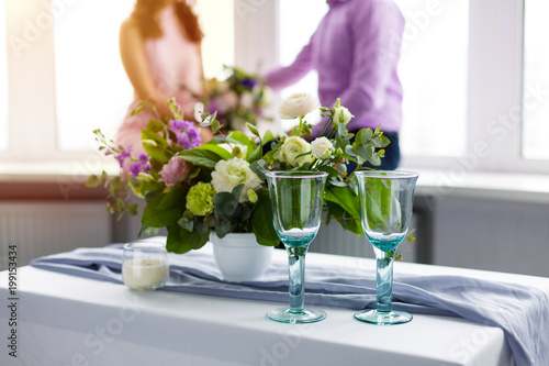 Obraz na plátne Romantic dinner setup