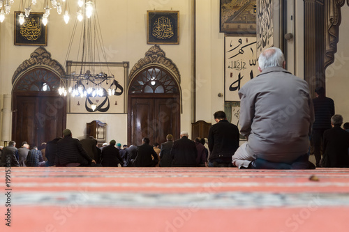 mosque concept. Muslims pray in mosque