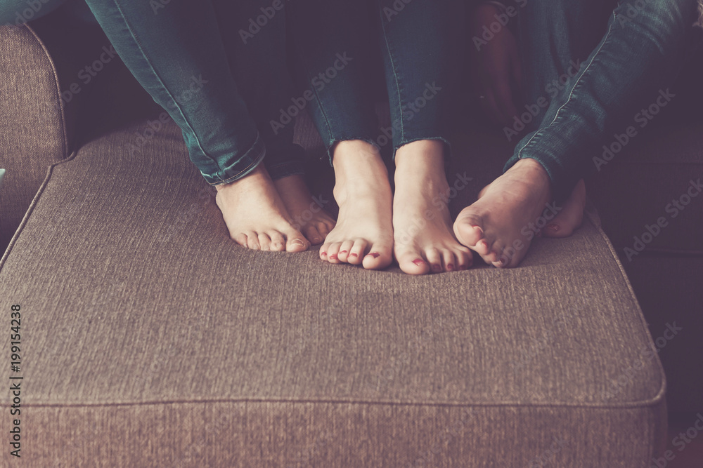 Obraz premium close nude feet at home