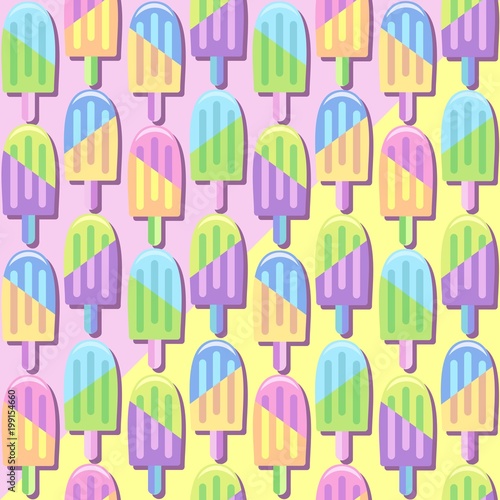 Ice Lollipops Popsicles Summer Punchy Pastels Colors Pattern