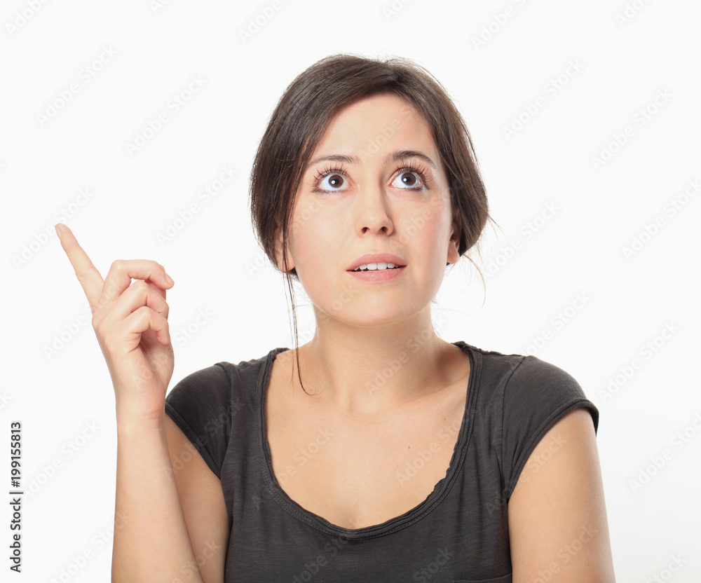 Nice young brunette has an idea or a solution Nice young brunette has an idea or a solution