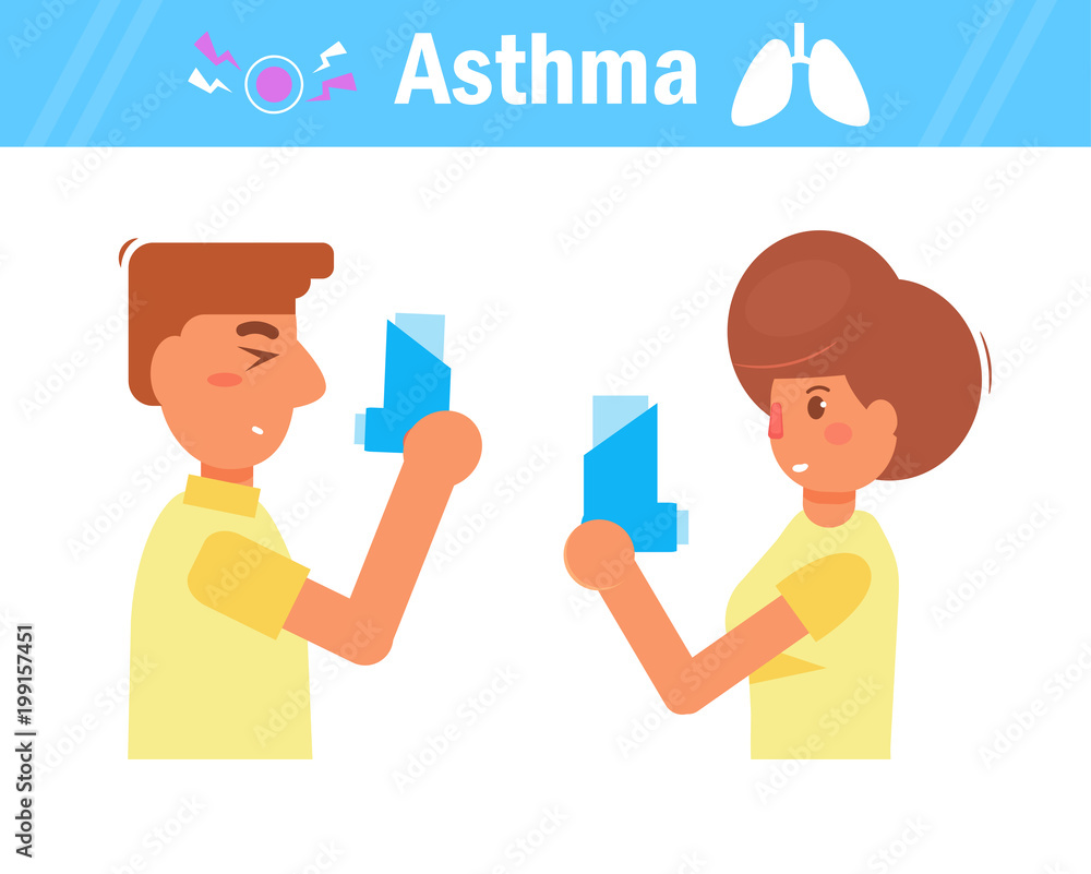 Asthma Vector. Cartoon. Isolated