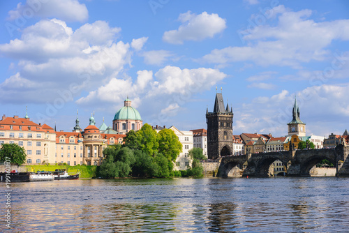 Prague panorama city skyline and Charles Bridge, Prague, Czech Republic