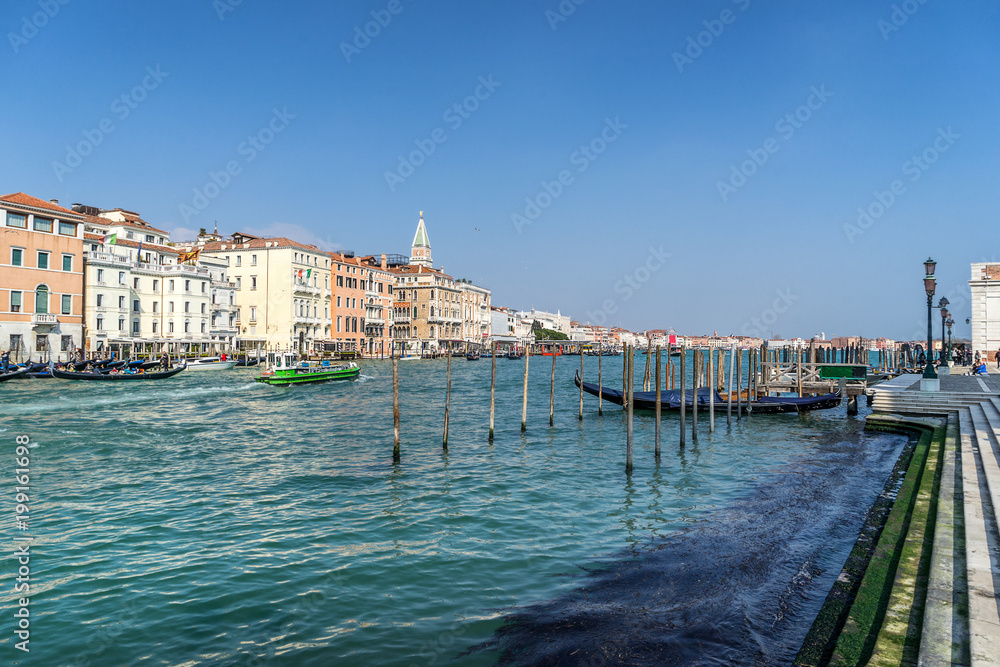 Looking across the Grand Canal from Campo delia Salute in Venice