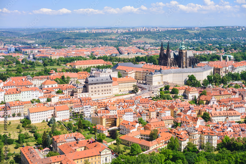 Presidential palace of Czech Republic , St. Vitus cathedral in city Prague