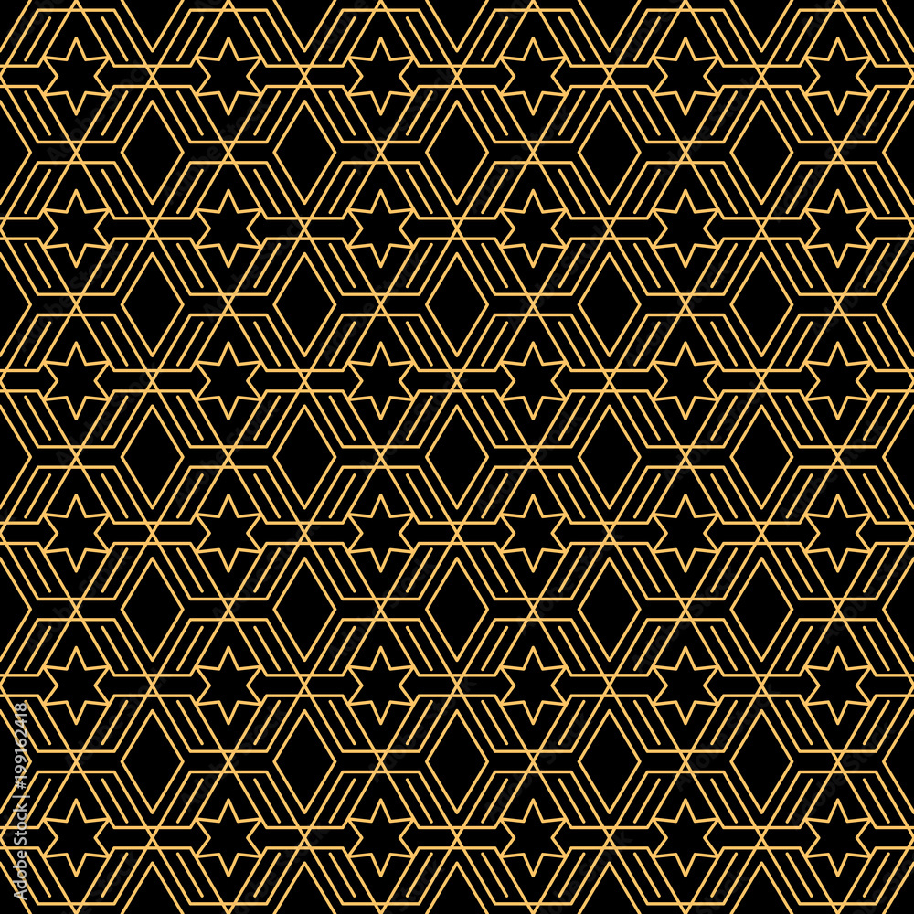 Black and gold islamic seamless pattern Black and gold islamic seamless pattern