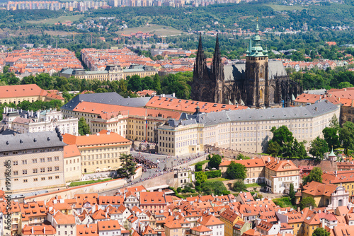 Presidential palace of Czech Republic , St. Vitus cathedral in city Prague