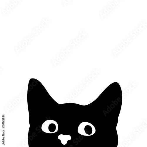 Billede på lærred Curious cat. Sticker on a car or a refrigerator
