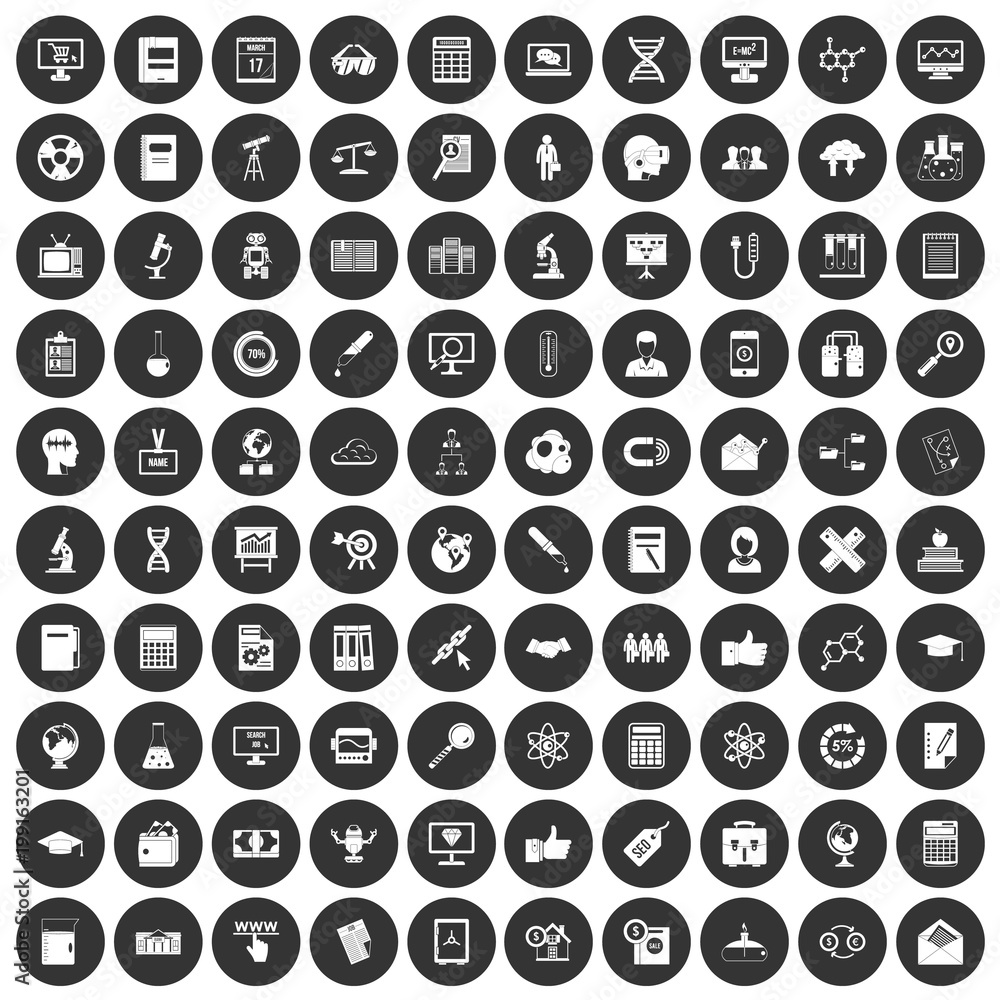 100 analytics icons set black circle 100 analytics icons set black circle