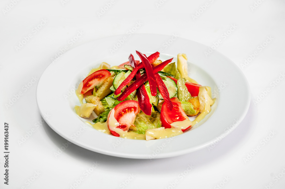 vegetable salad on a plate with cheese vegetable salad on a plate with cheese