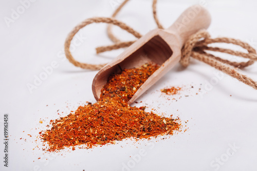 seasoning with additives of black pepper, herbs, chilli, curry and cloves for chicken