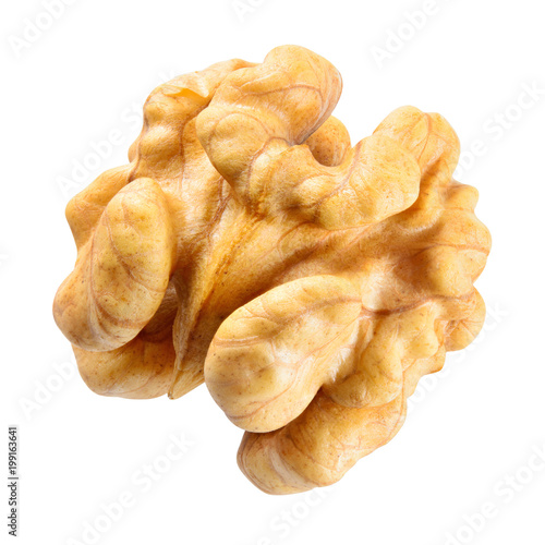 Walnut. Kernel isolated on white background. With clipping path.