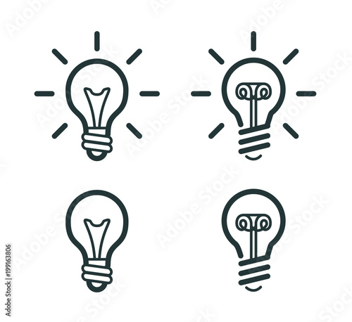 Vector bulb icon set