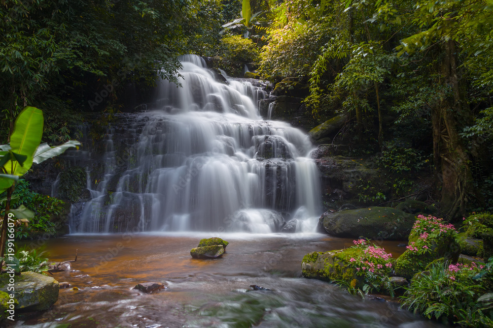 Mun daeng Waterfall, the beautiful waterfall in deep forest at Phu Hin Rong Kla National Park ,Phitsanulok, Thailand Mun daeng Waterfall, the beautiful waterfall in deep forest at Phu Hin Rong Kla National Park ,Phitsanulok, Thailand