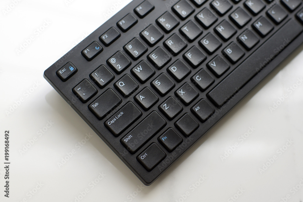 black keyboard of a computer closeup