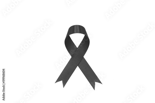 black fabric ribbon isolated on white background