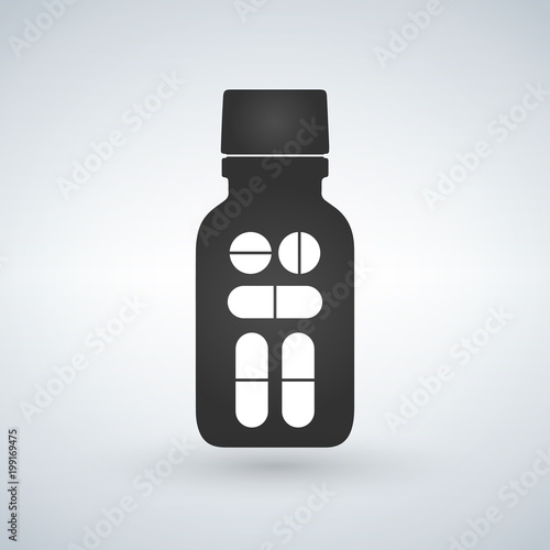 Pill bottle icon. Modern pi...