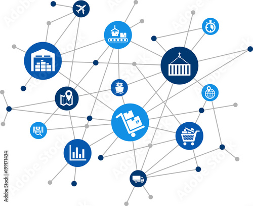 smart logistics processes design - vector illustration