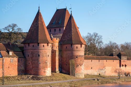 Malbork castle in Poland. Exterior view of the towers