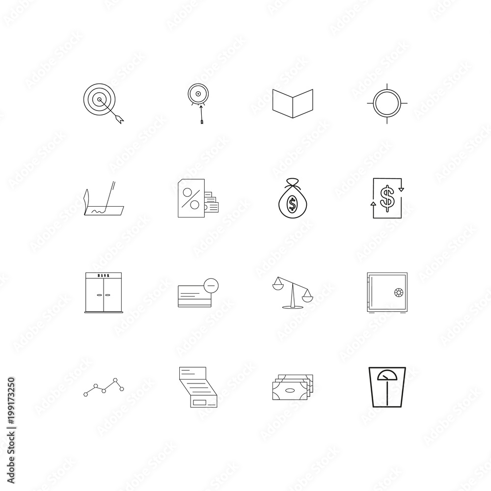 Banking, Finance And Money simple linear icons set. Outlined vector icons Banking, Finance And Money simple linear icons set. Outlined vector icons