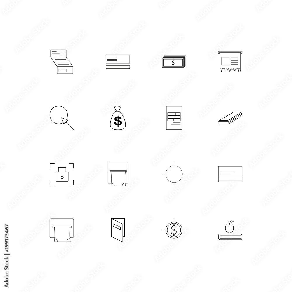 Banking, Finance And Money simple linear icons set. Outlined vector icons Banking, Finance And Money simple linear icons set. Outlined vector icons