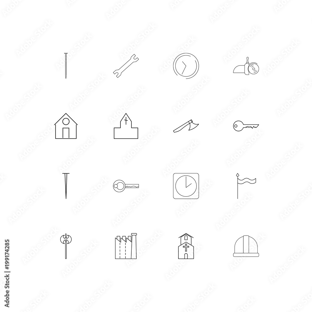 Buildings And Constructions simple linear icons set. Outlined vector icons Buildings And Constructions simple linear icons set. Outlined vector icons