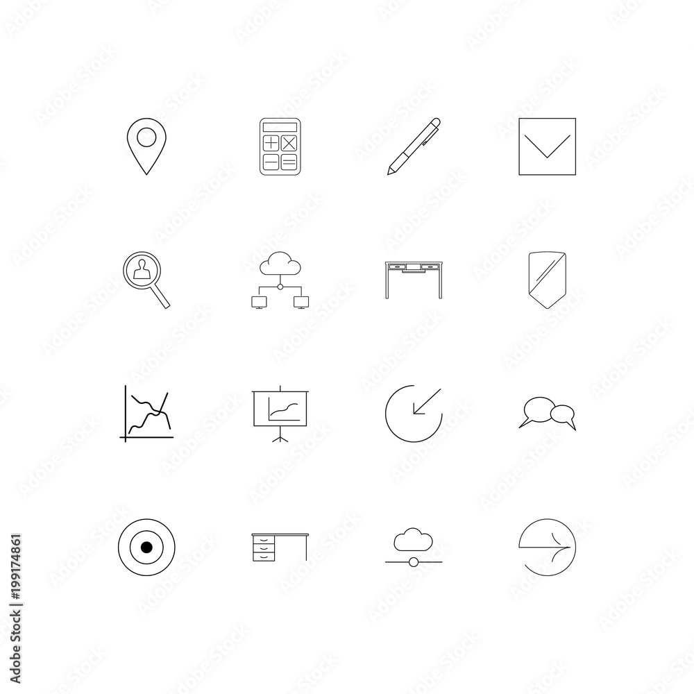 Business simple linear icons set. Outlined vector icons Business simple linear icons set. Outlined vector icons