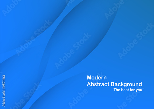 Abstract blue curve background with copy space for white text. Modern template design for cover, brochure, web banner and magazine.