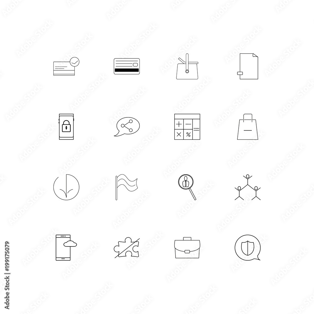 Business simple linear icons set. Outlined vector icons Business simple linear icons set. Outlined vector icons