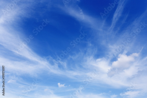 beautiful white clouds closeup on blue sky