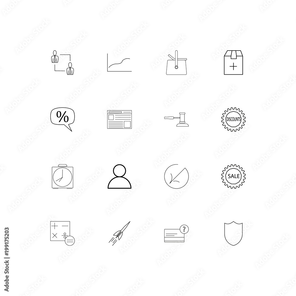 Business simple linear icons set. Outlined vector icons Business simple linear icons set. Outlined vector icons