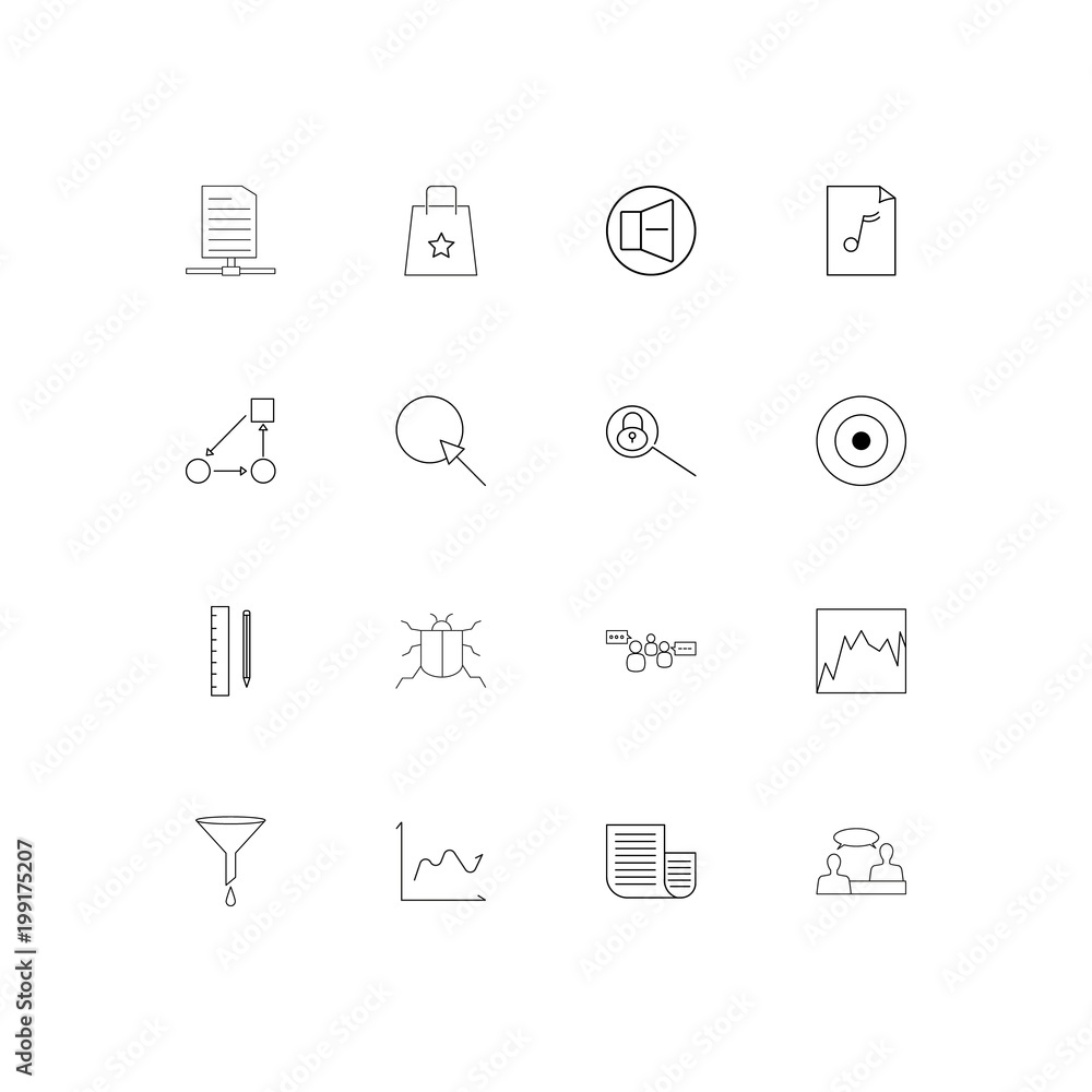 Business simple linear icons set. Outlined vector icons Business simple linear icons set. Outlined vector icons