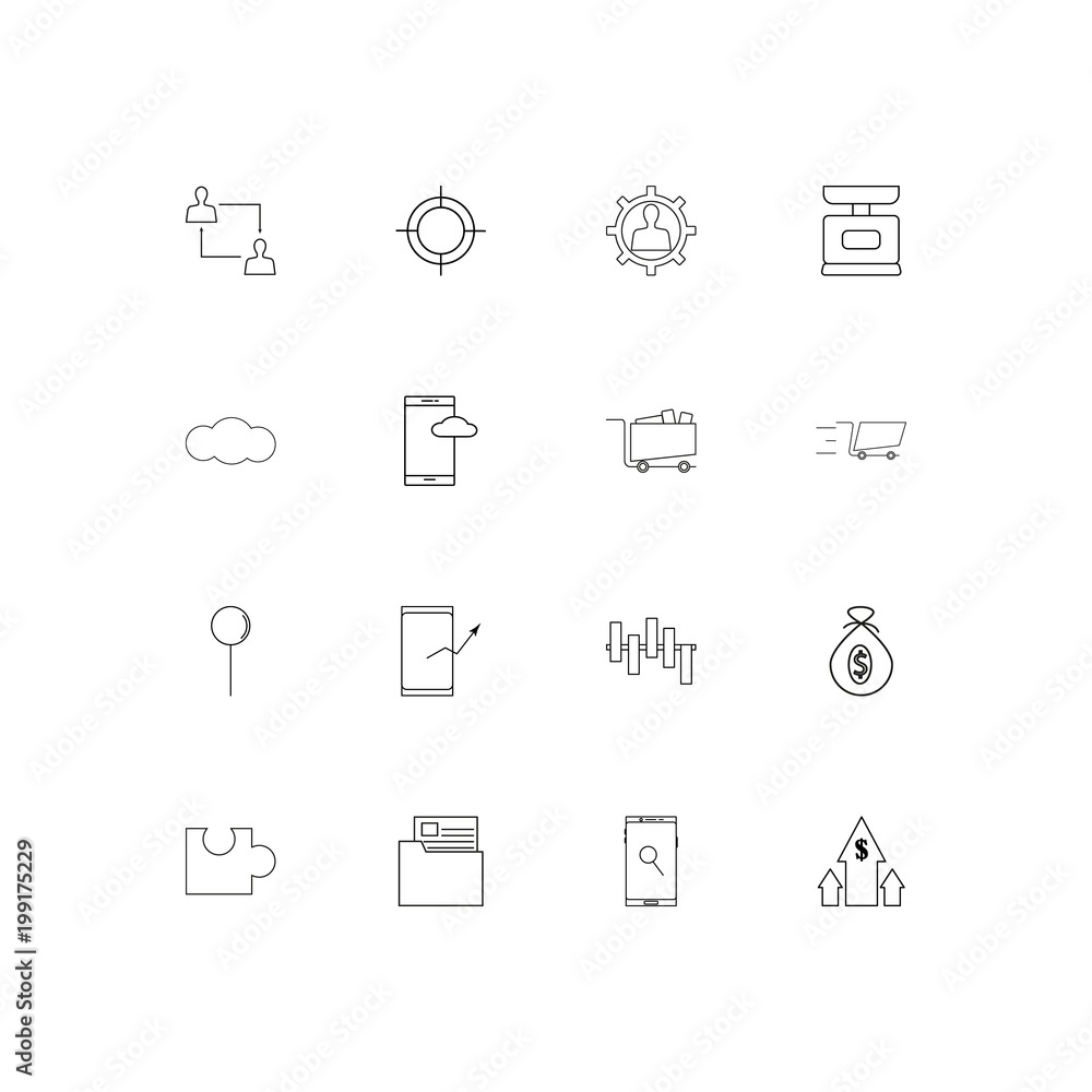 Business simple linear icons set. Outlined vector icons Business simple linear icons set. Outlined vector icons