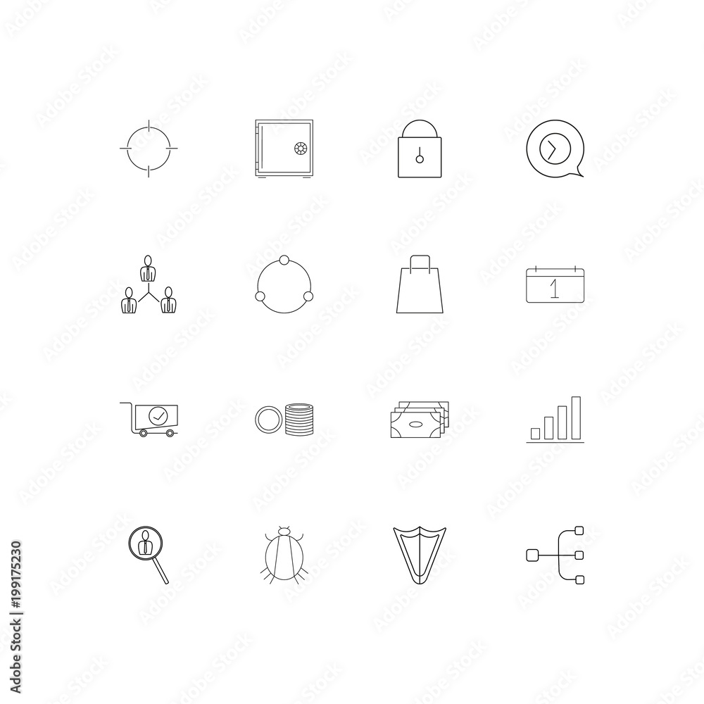 Business simple linear icons set. Outlined vector icons Business simple linear icons set. Outlined vector icons