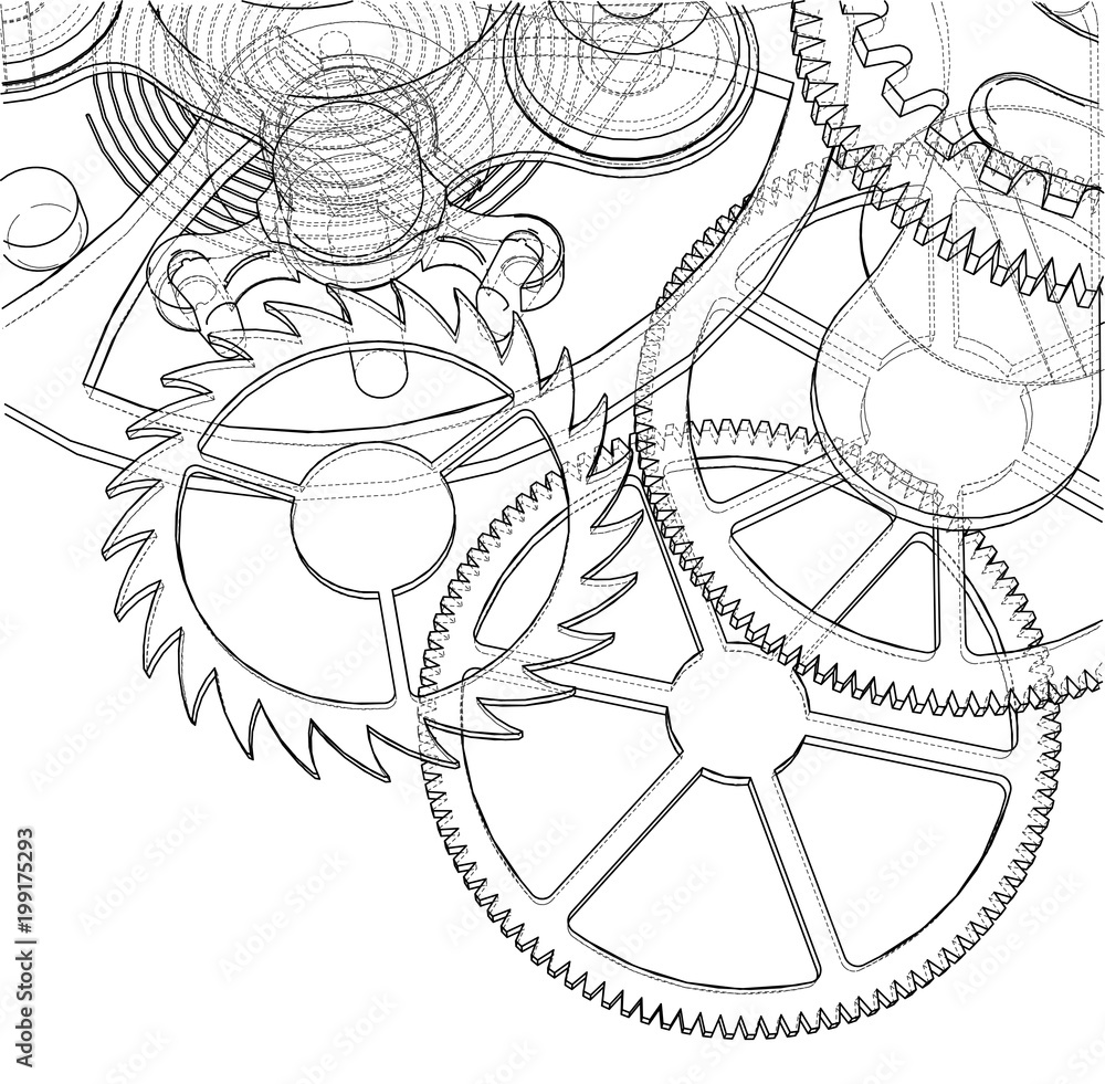 Cogs and Gears of Clock