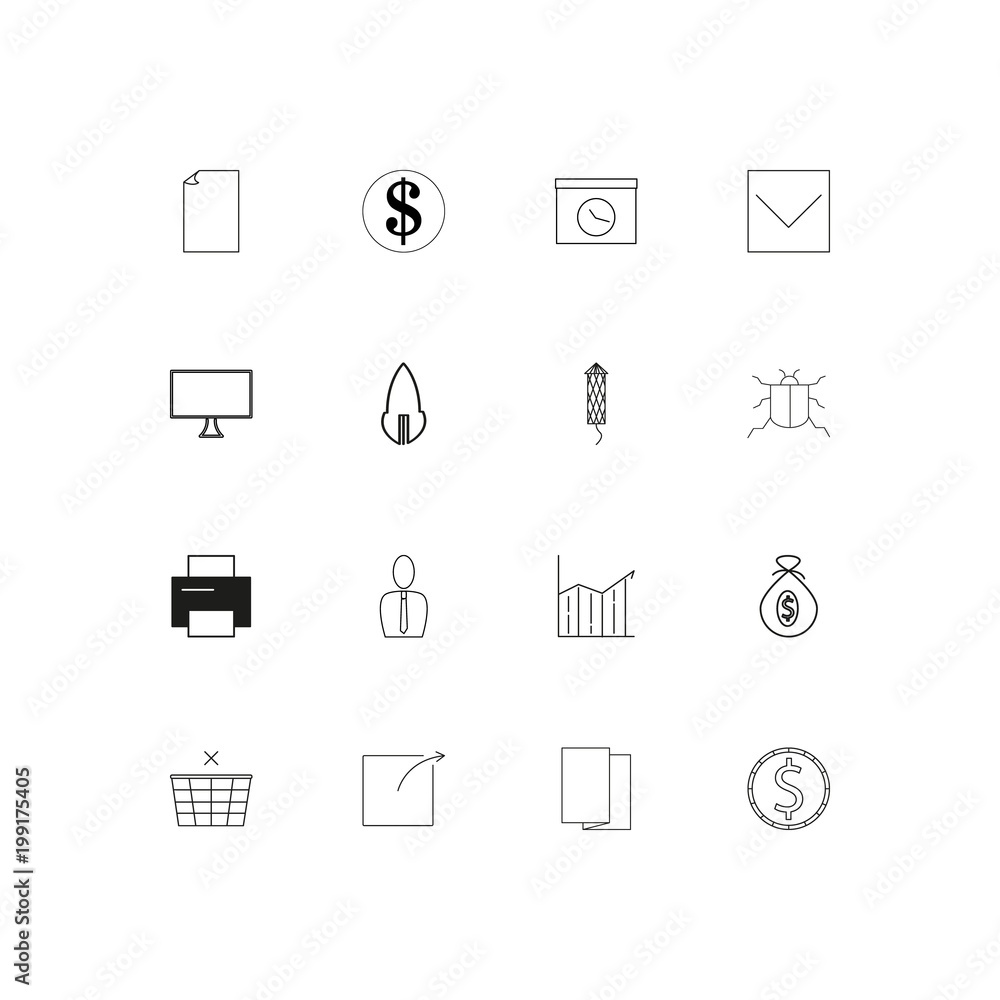 Business simple linear icons set. Outlined vector icons Business simple linear icons set. Outlined vector icons