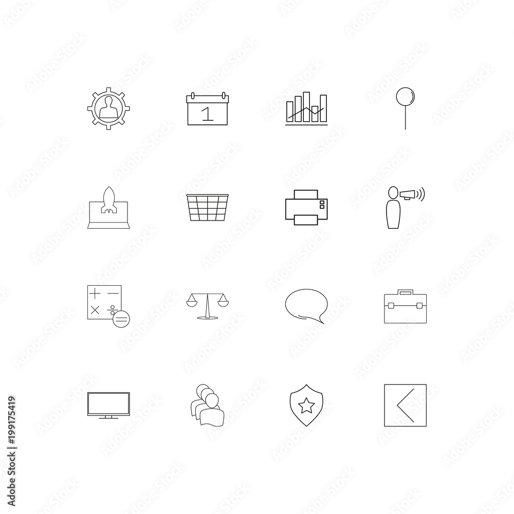 Business simple linear icons set. Outlined vector icons Business simple linear icons set. Outlined vector icons