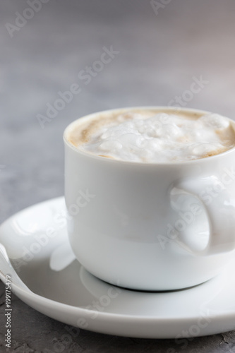 Fresh cappuccino, traditional coffee drink with milk