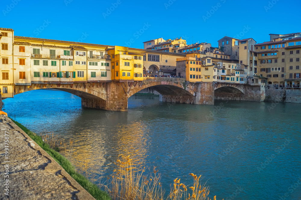 Walking in Florence and the Old Bridge, Pontevecchio, Italy