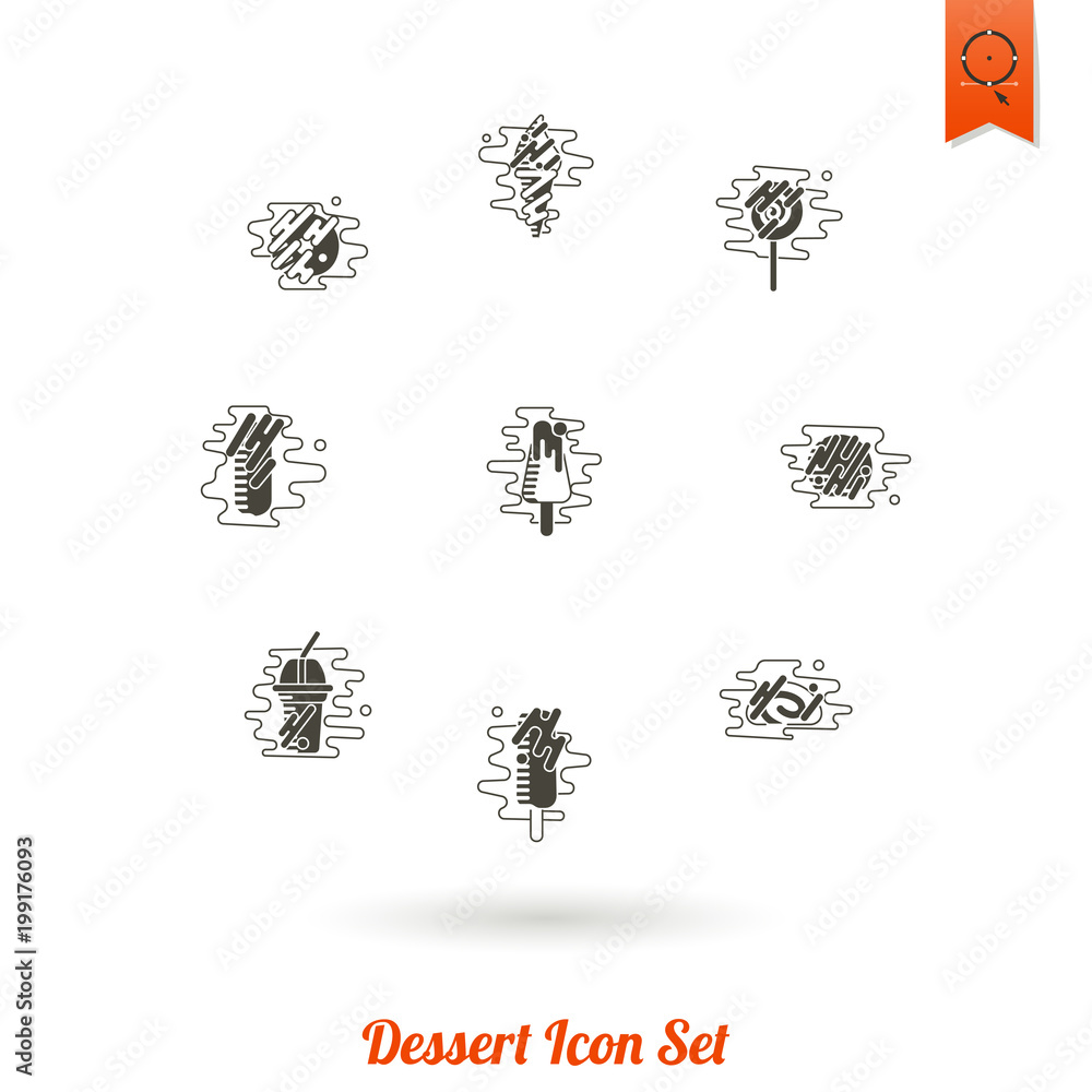 Dessert Icon Set in Modern Flat Design Style Dessert Icon Set in Modern Flat Design Style