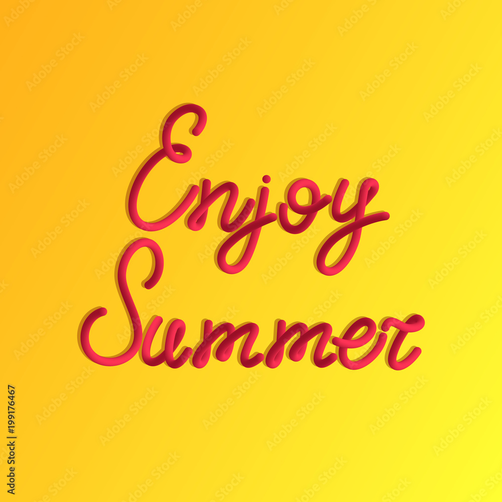 Inscription of Enjoy summer in 3d style Inscription of Enjoy summer in 3d style